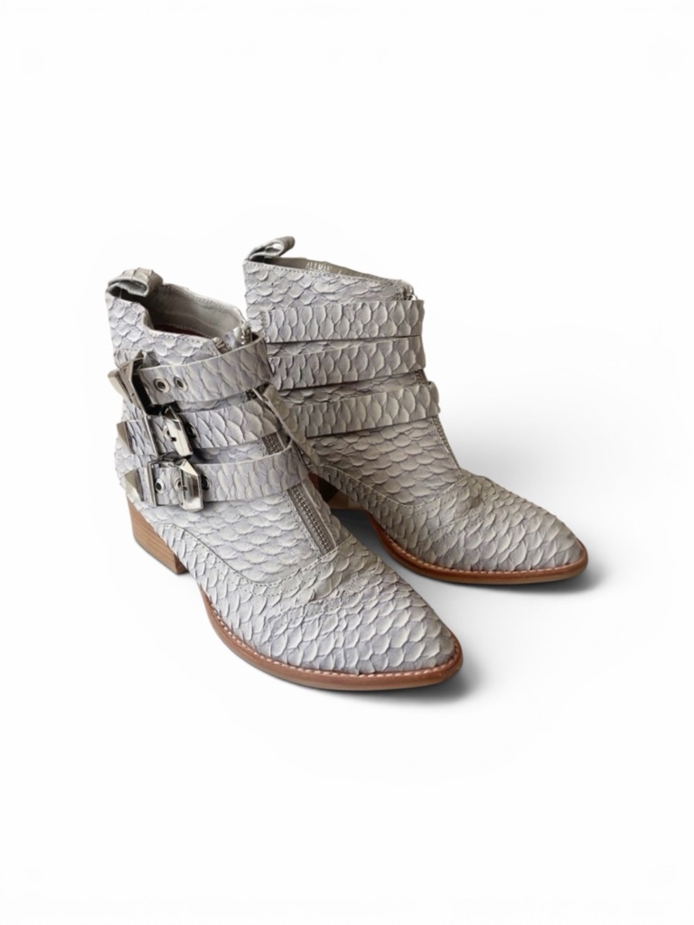 JEFFREY CAMPBELL leather snake skin booties‎ size 6